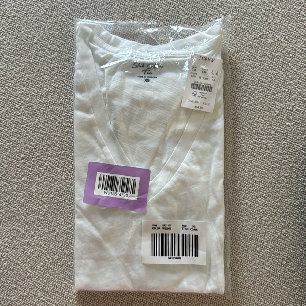 J.Crew slub Cotton Tee XS Vneck short sleeve